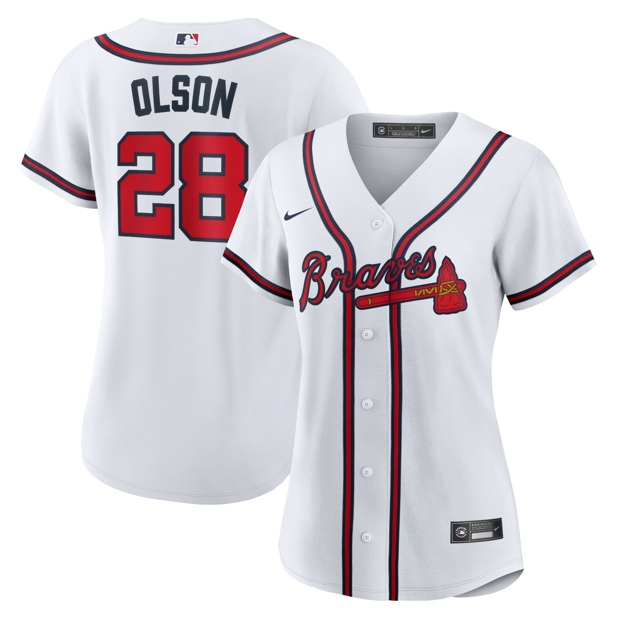Matt Olson Atlanta Braves Womens Home Replica Player Jersey - White Mlb