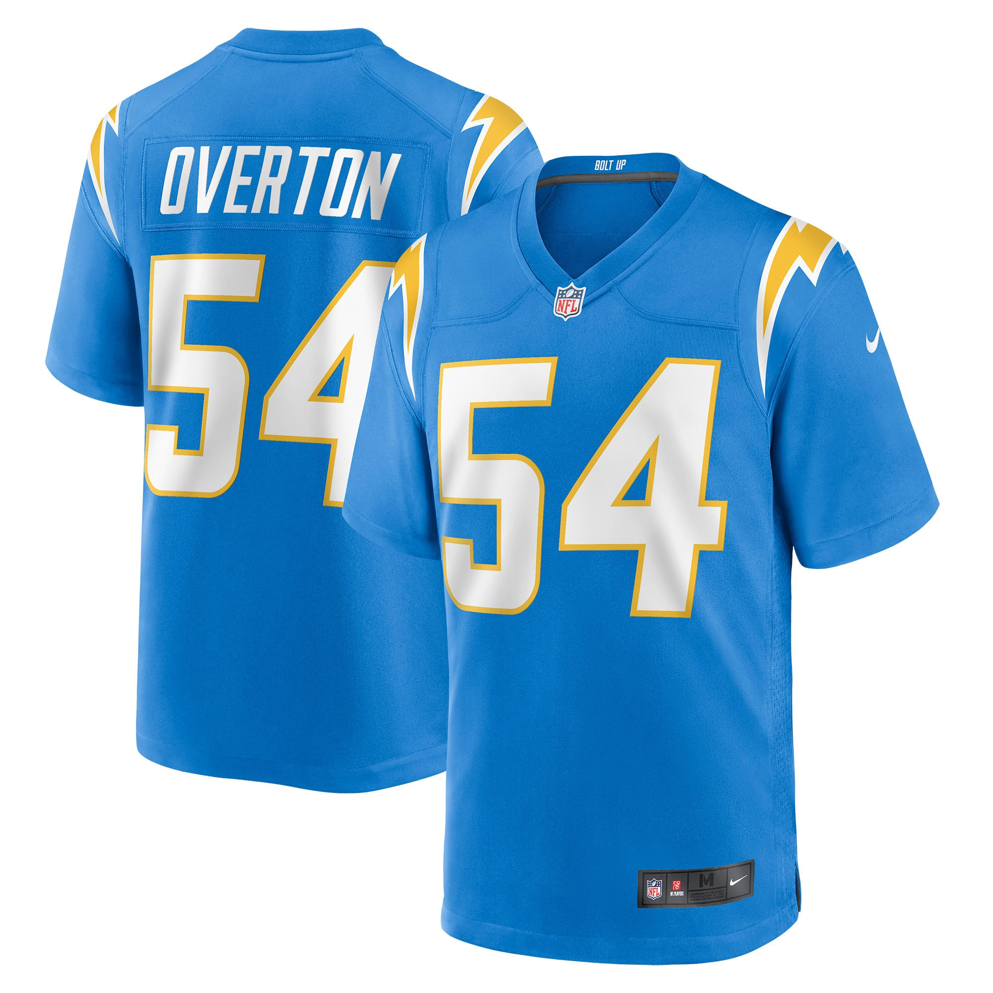 Matt Overton Los Angeles Chargers Game Jersey - Powder Blue Nfl