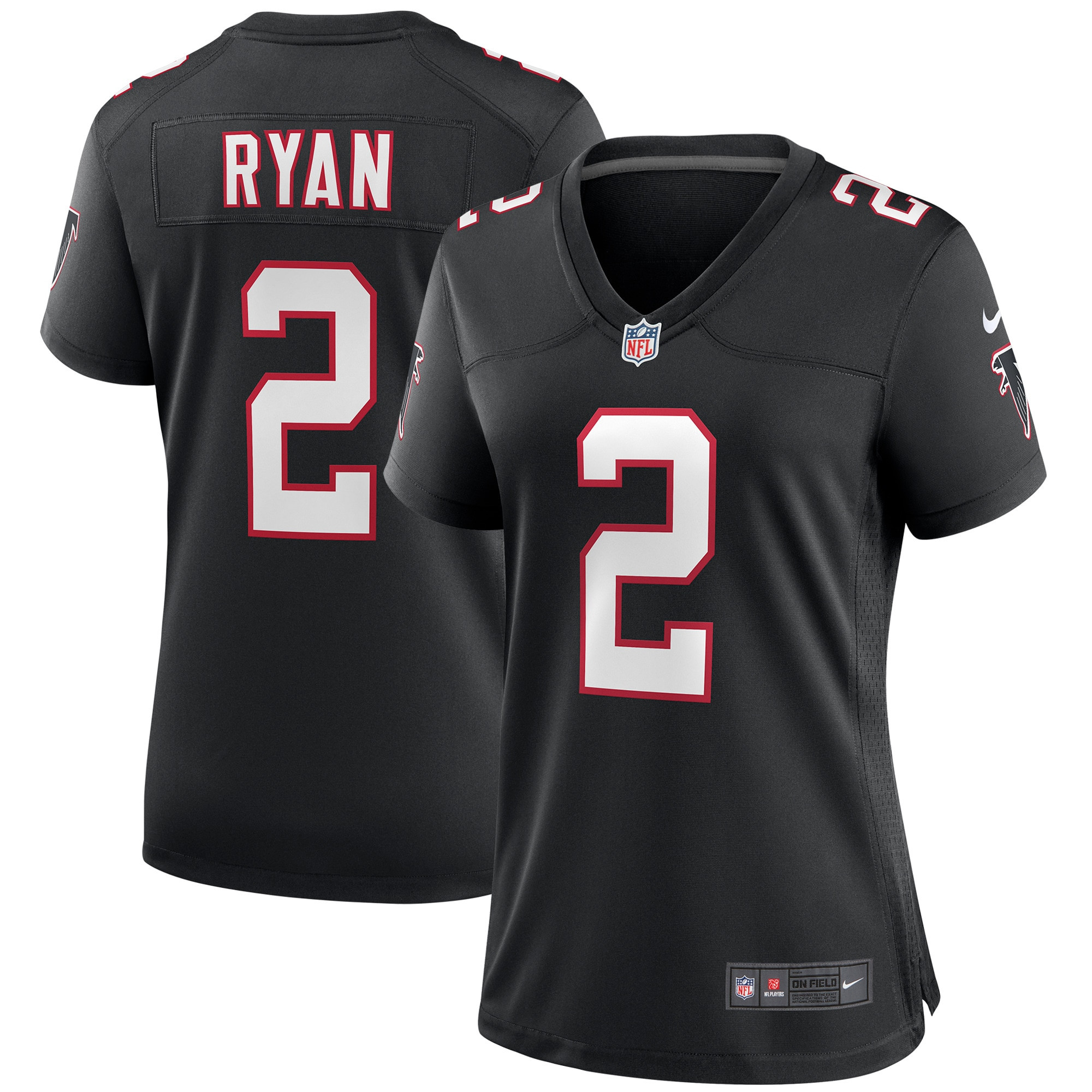 Matt Ryan Atlanta Falcons Womens Throwback Game Jersey - Black Nfl