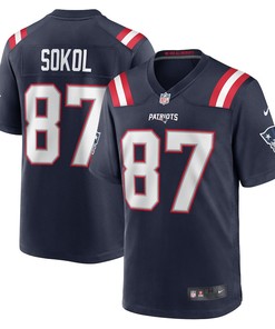 Matt Sokol New England Patriots Game Player Jersey - Navy