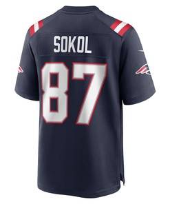 Matt Sokol New England Patriots Game Player Jersey - Navy