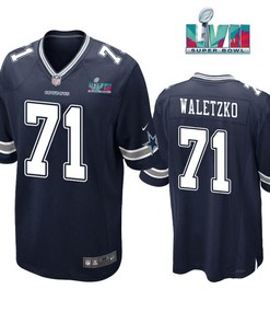 Matt Waletzko 71 Dallas Cowboys Super Bowl LVII Super Bowl LVII Navy Men Game Jersey