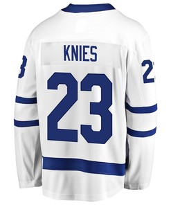 Matthew Knies 23 Toronto Maple Leafs Stanley Cup 2023 Playoffs Patch Away Breakaway Men Jersey - White