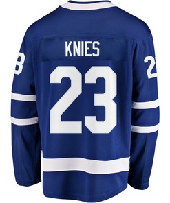 Matthew Knies 23 Toronto Maple Leafs Stanley Cup 2023 Playoffs Patch Home Breakaway Men Jersey - Blue