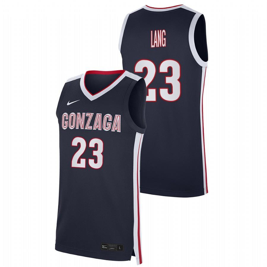 Matthew Lang 23 Gonzaga Bulldogs 2023 College Basketball Men Jersey - Navy
