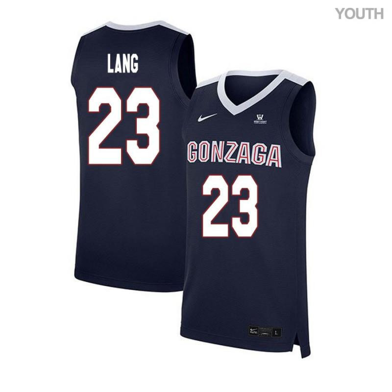 Matthew Lang 23 Gonzaga Bulldogs Elite Basketball Youth Jersey - Navy