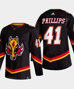 Matthew Phillips 41 Calgary Flames Alternate Black Jersey 2022-23
