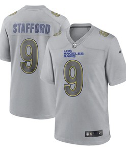 Matthew Stafford 9 Los Angeles Rams Men Atmosphere Fashion Game Jersey - Gray