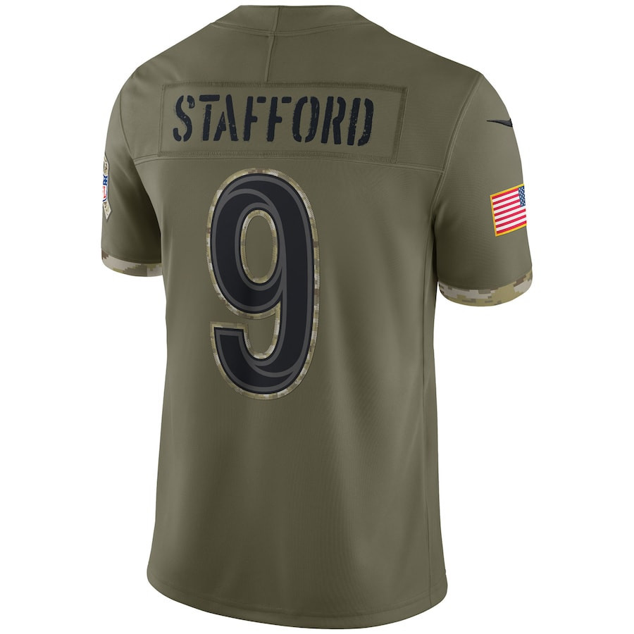 Matthew Stafford Los Angeles Rams 2022 Salute To Service Limited Jersey - Olive