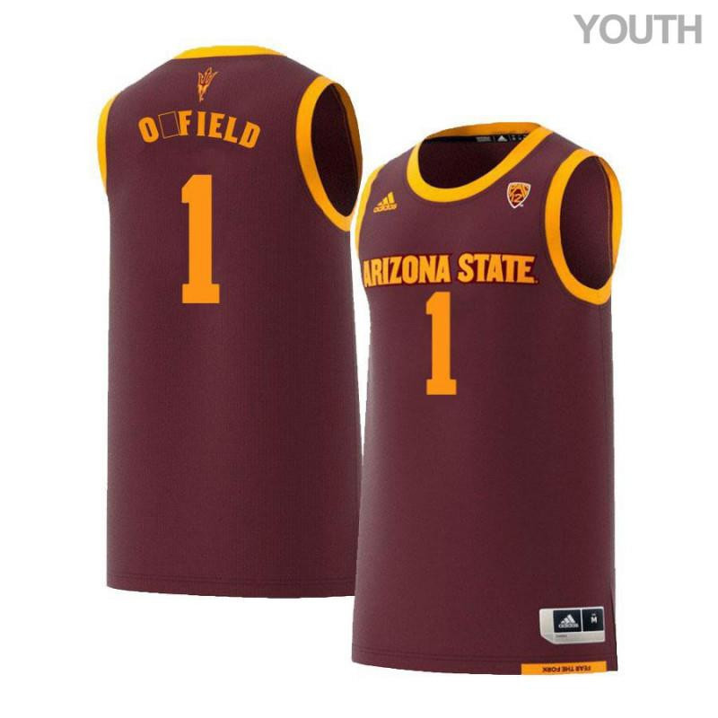 Maurice OField 1 Arizona State Sun Devils Retro Basketball Youth Jersey - Maroon