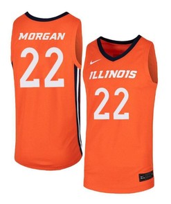 Maverick Morgan 22 Illinois Fighting Illini Elite Basketball Men Jersey - Orange