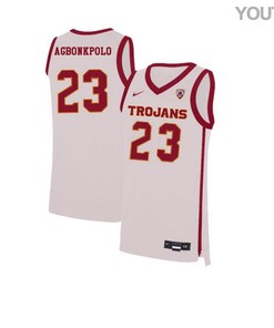 Max Agbonkpolo 23 USC Trojans Elite Basketball Youth Jersey - White