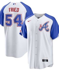 Max Fried 54 Jersey, Atlanta Braves 2023 City Connect Men Jersey - White