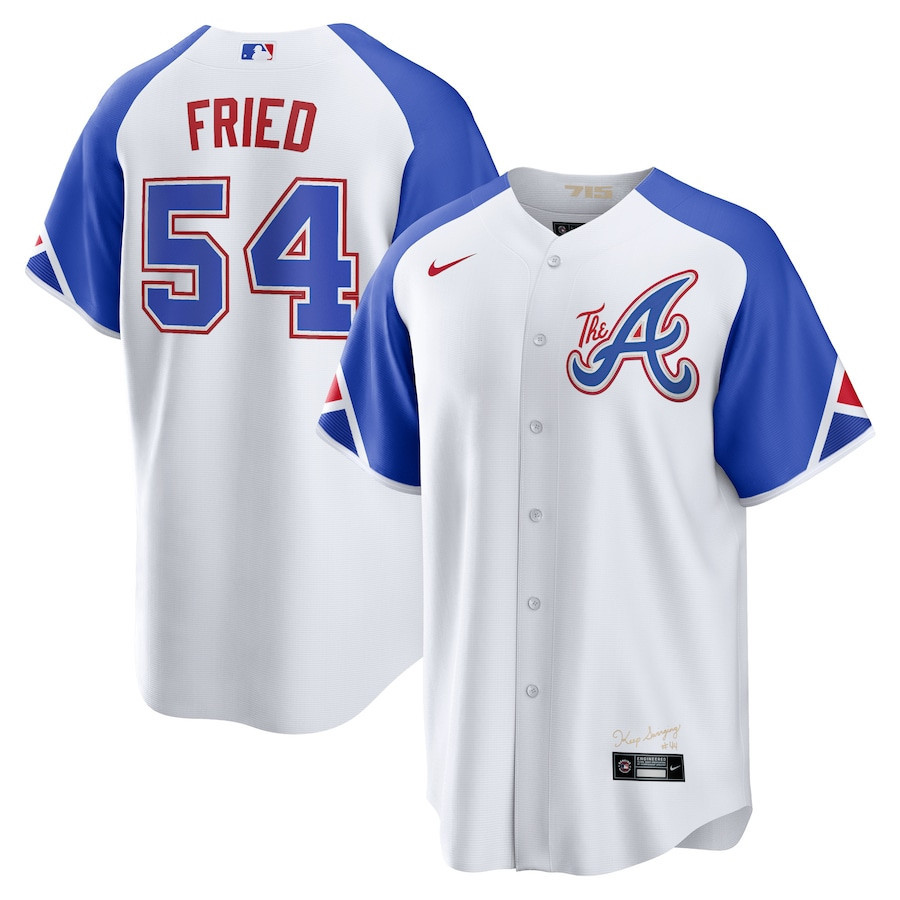 Max Fried 54 Jersey, Atlanta Braves 2023 City Connect Men Jersey