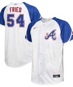 Max Fried 54 Jersey, Atlanta Braves 2023 City Connect Youth Jersey - White
