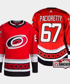 Max Pacioretty 67 Carolina Hurricanes Red Jersey 2022-23 Third 25th Anniversary