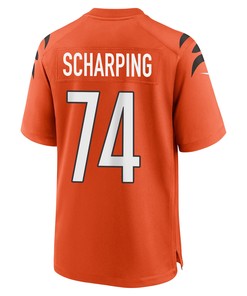 Max Scharping 74 Cincinnati Bengals Super Bowl LVII Champions Men Alternate Game Jersey - Orange
