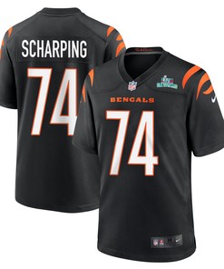 Max Scharping 74 Cincinnati Bengals Super Bowl LVII Champions Men Game Jersey - Black