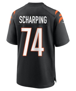 Max Scharping 74 Cincinnati Bengals Super Bowl LVII Champions Men Game Jersey - Black