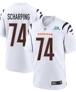 Max Scharping 74 Cincinnati Bengals Super Bowl LVII Champions Men Game Jersey - White
