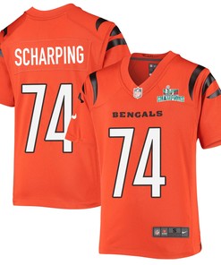 Max Scharping 74 Cincinnati Bengals Super Bowl LVII Champions Youth Alternate Game Jersey - Black