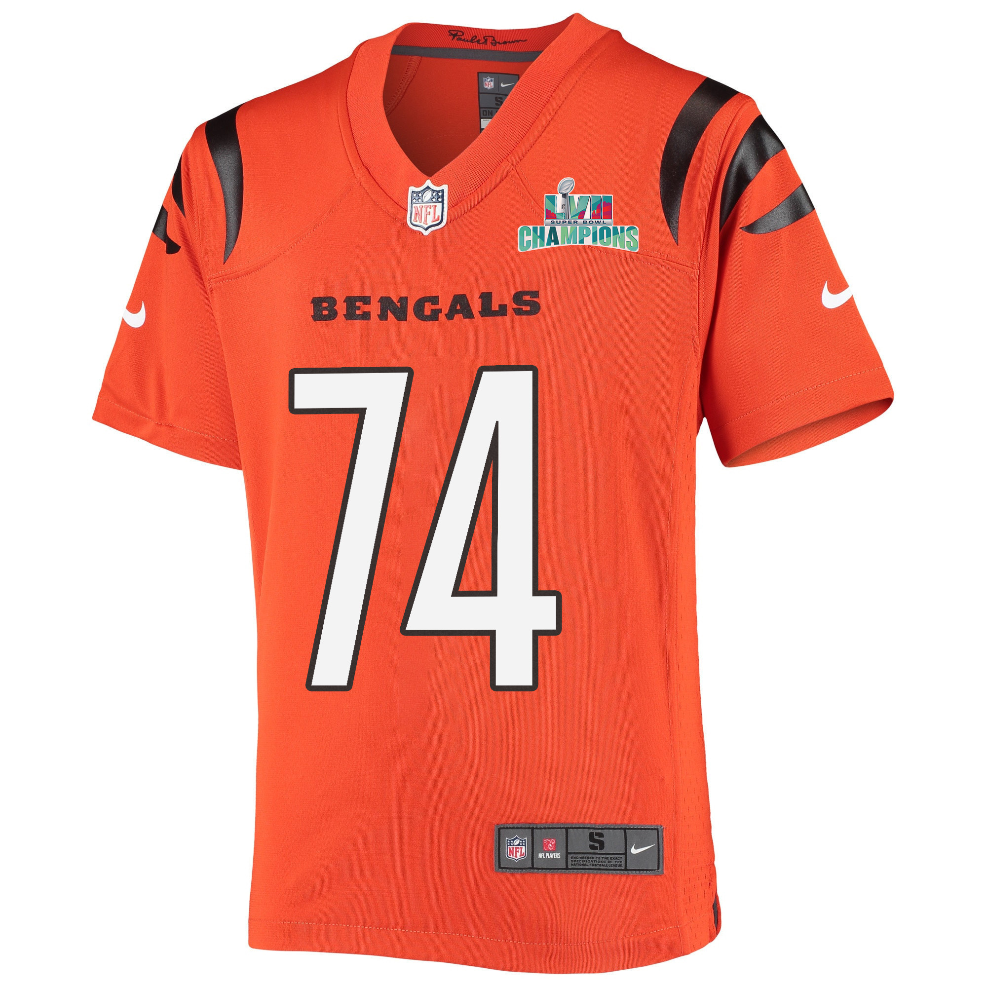 Max Scharping 74 Cincinnati Bengals Super Bowl LVII Champions Youth Alternate Game Jersey - Black