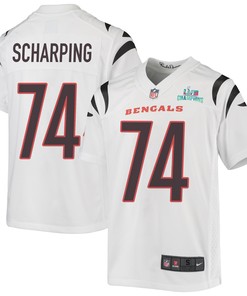Max Scharping 74 Cincinnati Bengals Super Bowl LVII Champions Youth Game Jersey - White