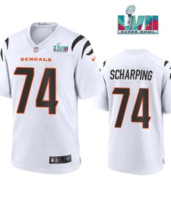 Max Scharping 74 Cincinnati Bengals Super Bowl LVII Game White Jersey