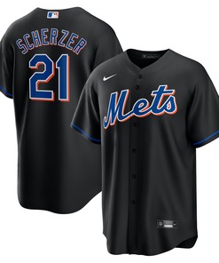 Max Scherzer New York Mets Alternate Replica Player Jersey - Black Mlb