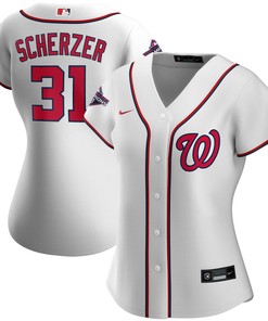 Max Scherzer Washington Nationals Womens 2019 World Series Champions Home Replica Player Jersey - White Mlb