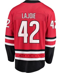 Maxime Lajoie 42 Carolina Hurricanes Stanley Cup 2023 Playoffs Patch Home Breakaway Men Jersey - Red