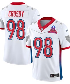 Maxx Crosby 98 Las Vegas Raiders Pro Bowl 2023 Patch Men Jersey - White