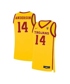 McKay Anderson 14 USC Trojans Elite Basketball Men Jersey - Yellow