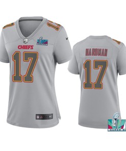 Mecole Hardman 17 Kansas City Chiefs Super Bowl LVII Atmosphere Jersey - Women Gray