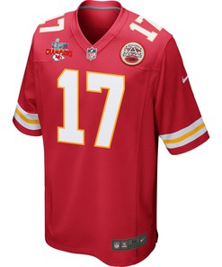 Mecole Hardman 17 Kansas City Chiefs Super Bowl LVII Champions 3 Stars Men Game Jersey - Red