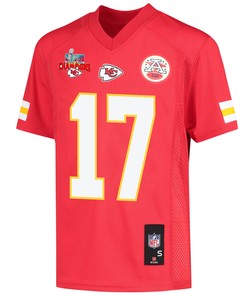 Mecole Hardman 17 Kansas City Chiefs Super Bowl LVII Champions 3 Stars Youth Game Jersey - Red
