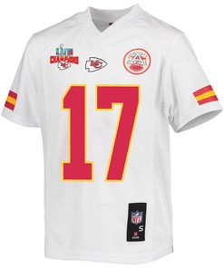 Mecole Hardman 17 Kansas City Chiefs Super Bowl LVII Champions 3 Stars Youth Game Jersey - White