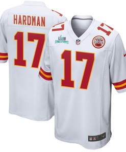Mecole Hardman 17 Kansas City Chiefs Super Bowl LVII Champions Men Game Jersey - White