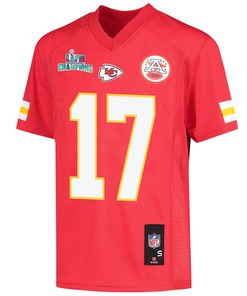 Mecole Hardman 17 Kansas City Chiefs Super Bowl LVII Champions Youth Game Jersey - Red