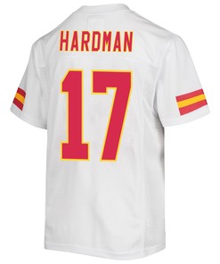 Mecole Hardman 17 Kansas City Chiefs Super Bowl LVII Champions Youth Game Jersey - White