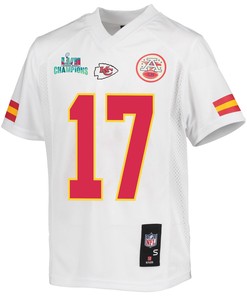 Mecole Hardman 17 Kansas City Chiefs Super Bowl LVII Champions Youth Game Jersey - White