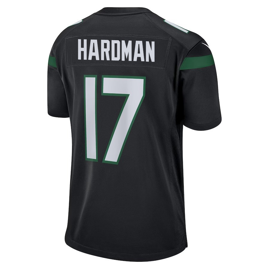 Mecole Hardman 17 New York Jets Alternate Game Men Jersey - Stealth Black