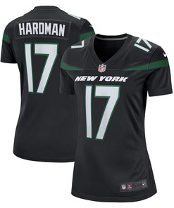 Mecole Hardman 17 New York Jets Alternate Game Women Jersey - Stealth Black