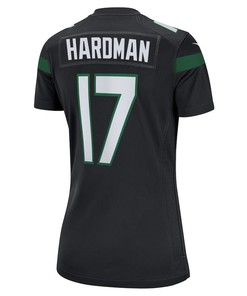 Mecole Hardman 17 New York Jets Alternate Game Women Jersey - Stealth Black