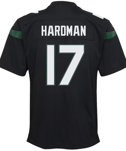 Mecole Hardman 17 New York Jets Alternate Game Youth Jersey - Stealth Black