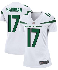 Mecole Hardman 17 New York Jets Game Women Jersey - White