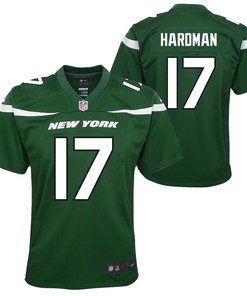 Mecole Hardman 17 New York Jets Game Youth Jersey - Green