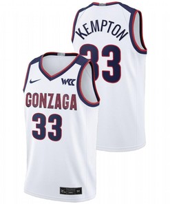 Melody Kempton 33 Gonzaga Bulldogs 2022 WCC Tournament MOP Men Jersey - White