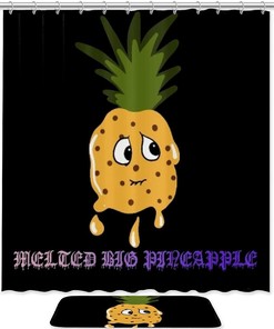Melted Pineapple Waterproof Shower Curtain for Bathroom Decoration