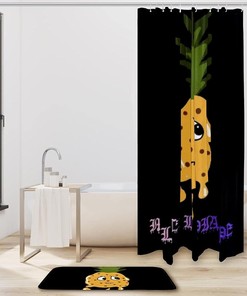 Melted Pineapple Waterproof Shower Curtain for Bathroom Decoration